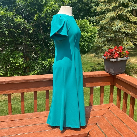 NWOT Calvin Klein Teal Dress, see measurements in photos below - Picture 4 of 13